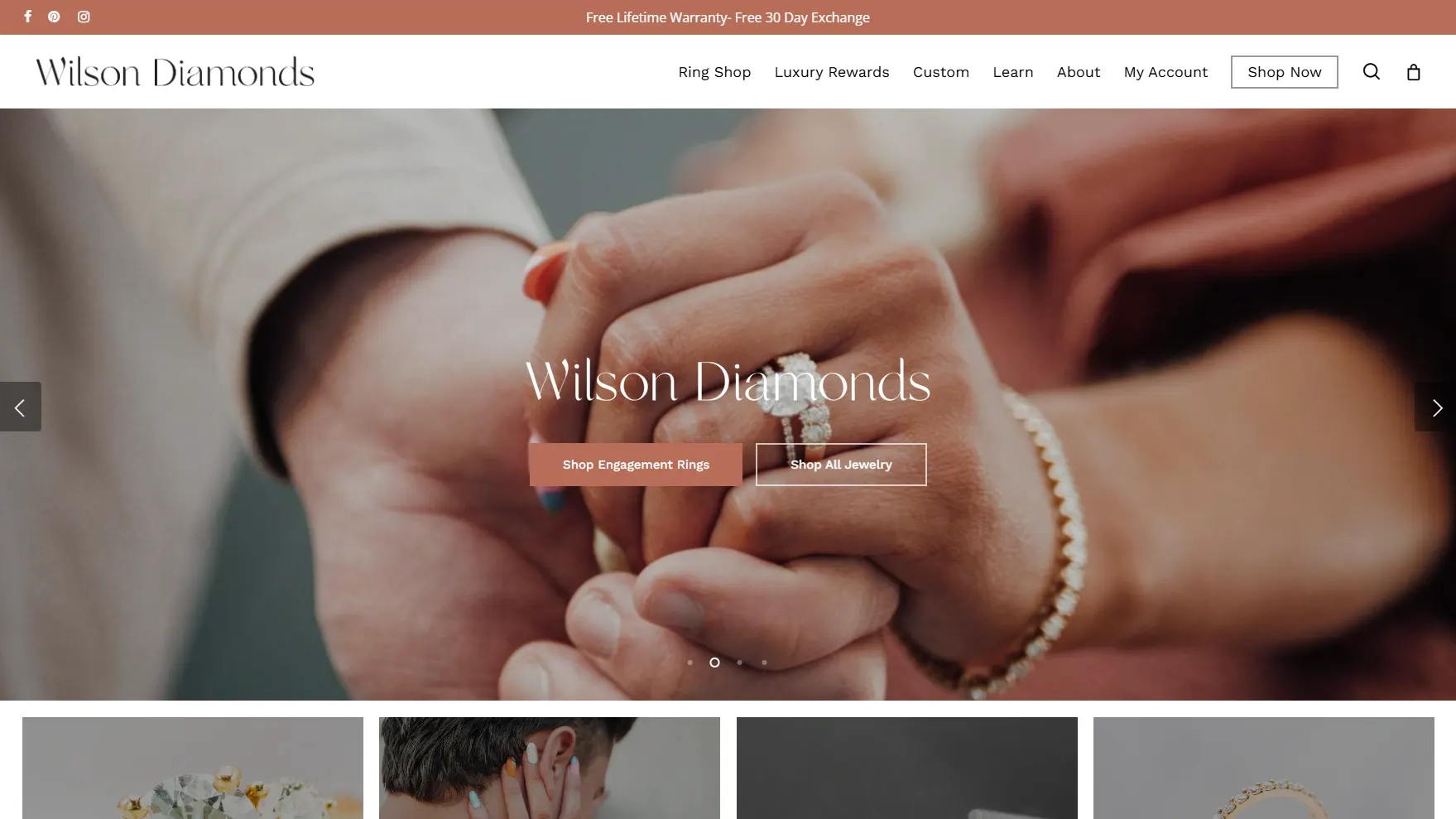 Wilson Diamonds website screenshot