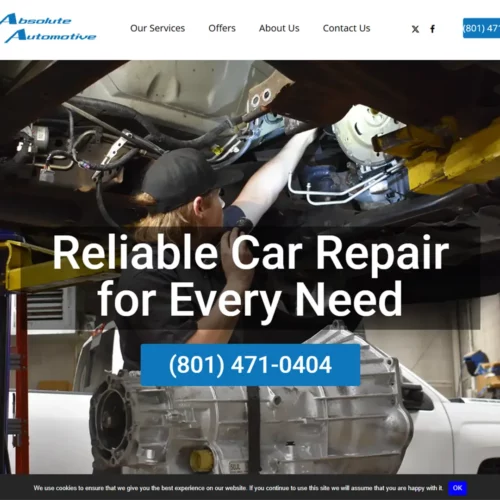 Absolute Auto Shop homepage