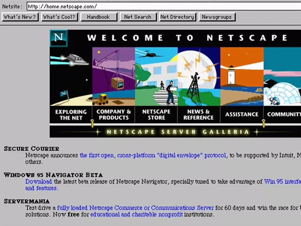 Old Netscape website